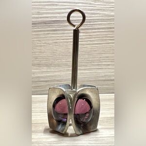 Vintage Denmark Designer Jorgen Jensen Modernist Pewter Amethyst Pendant